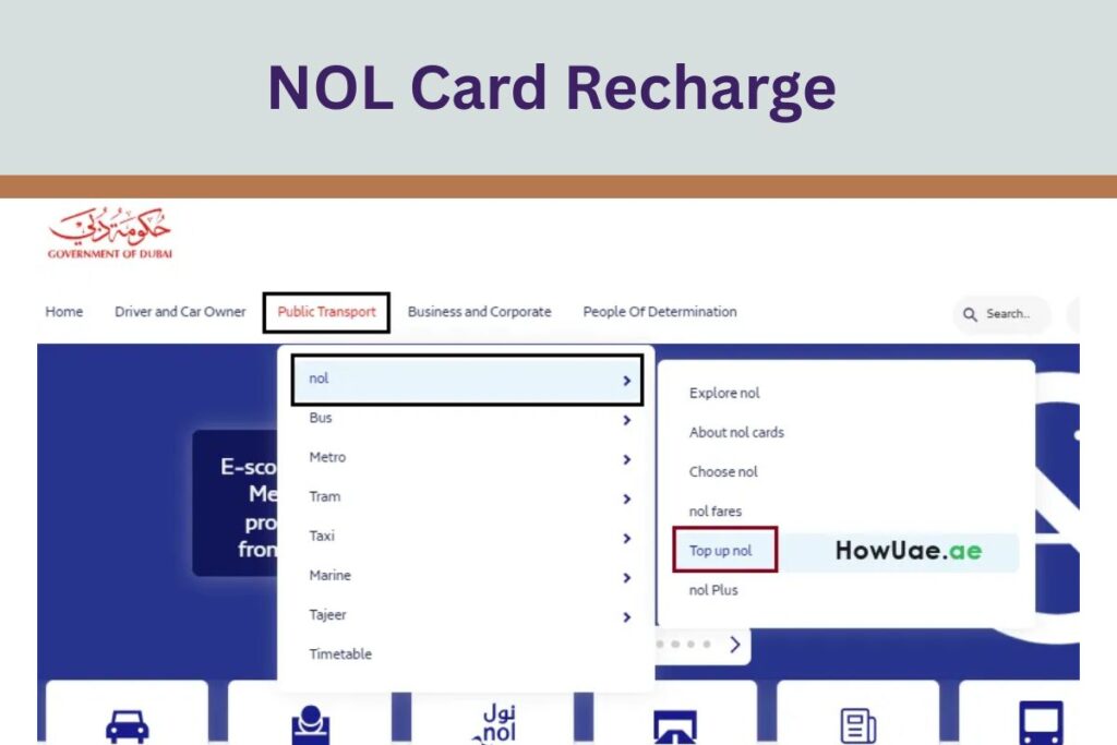 NOL Card Recharge Through the RTA Website