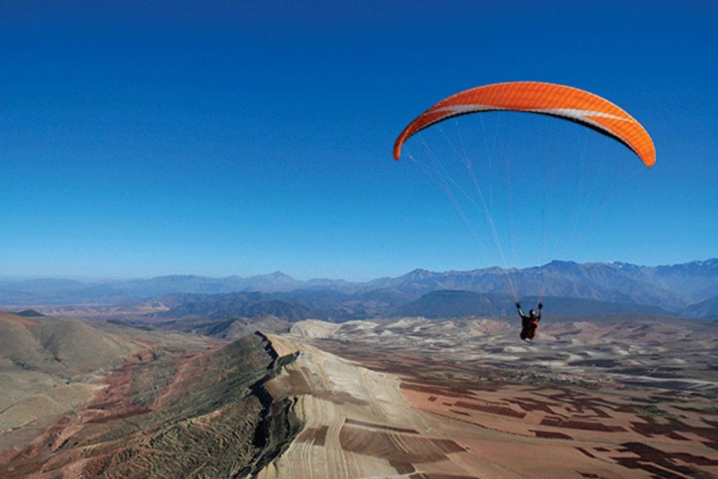 Paragliding in Atlas Mountains, Morocco