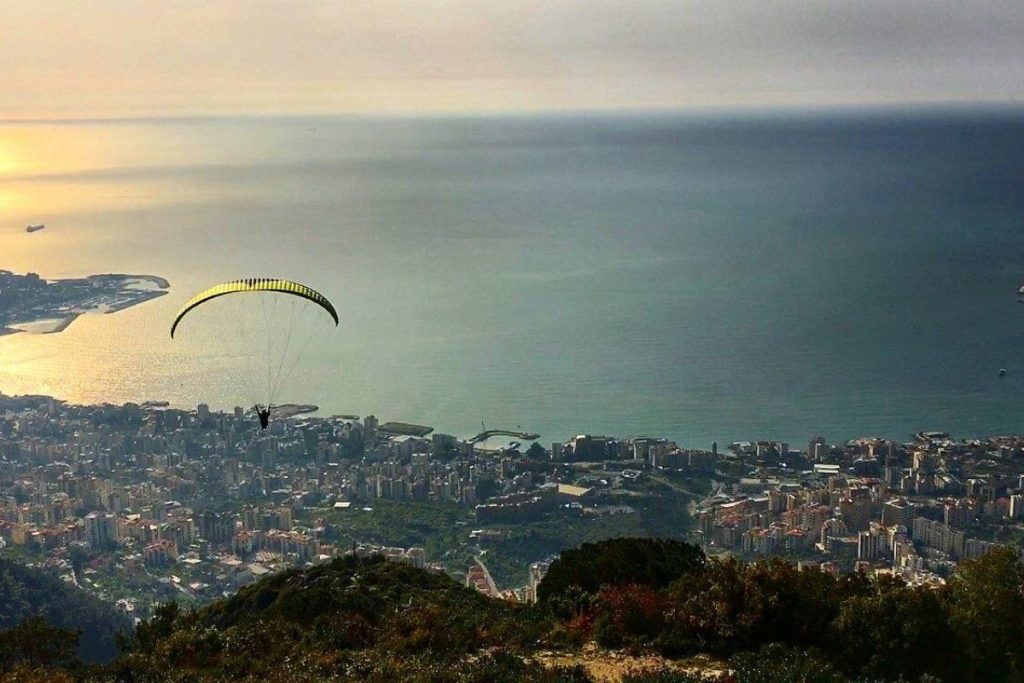 Paragliding in Harissa, Lebanon