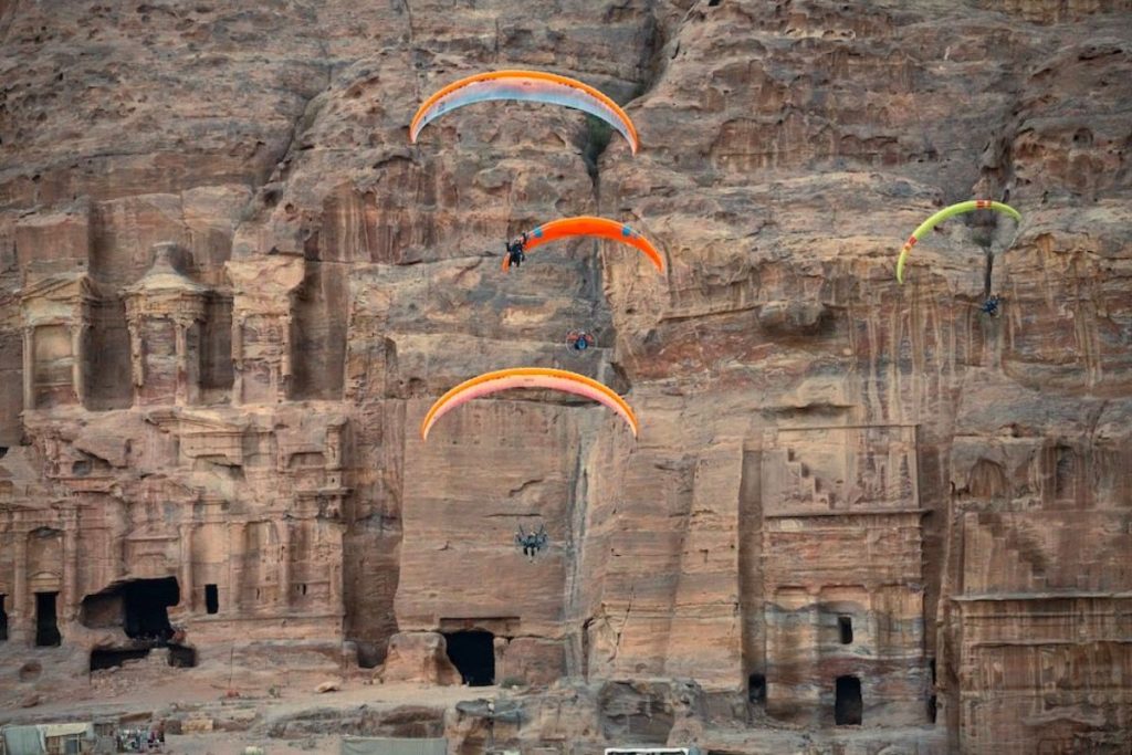 Paragliding in Petra Mountains, Jordan